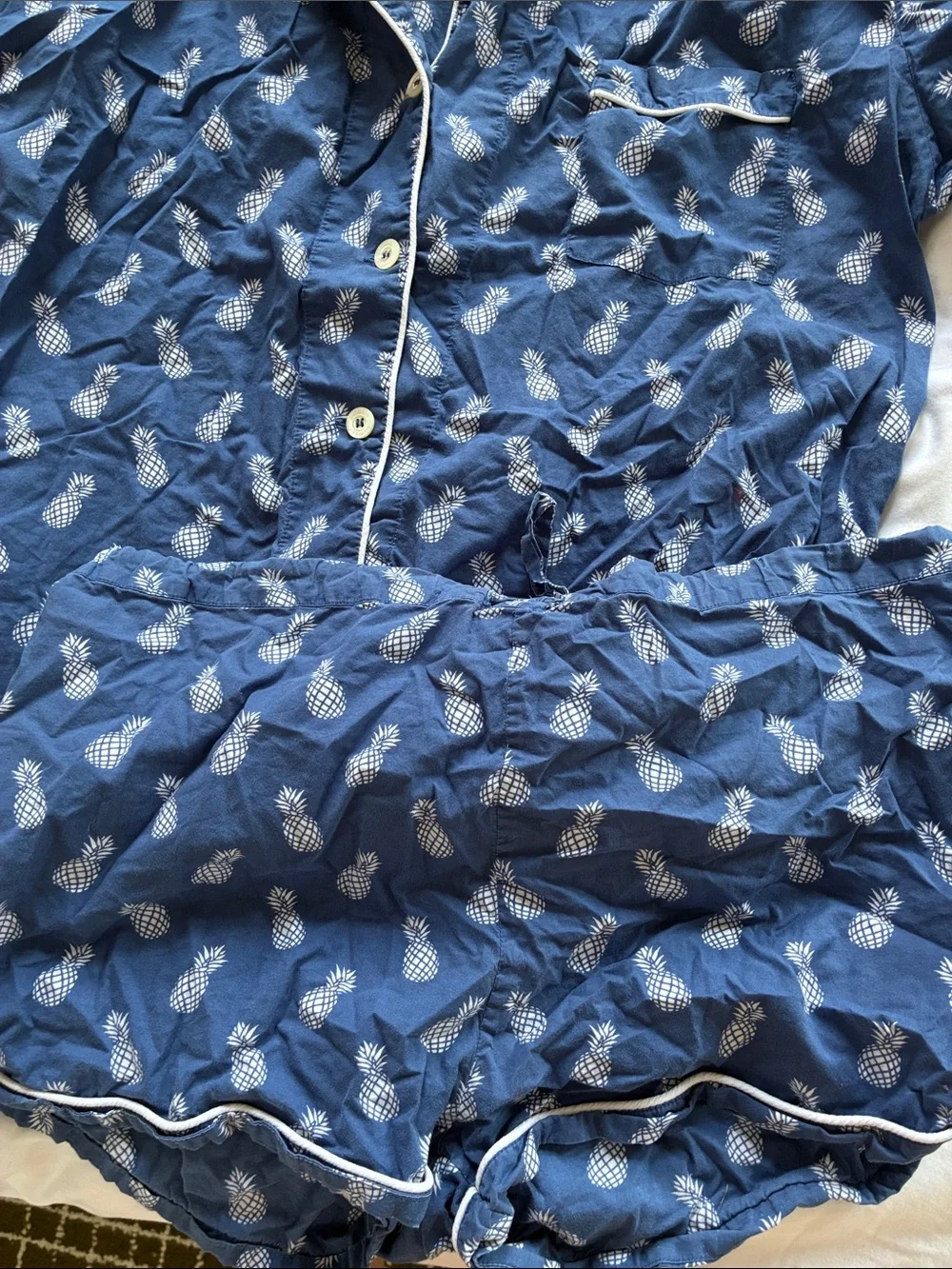 Marigot Blue Pineapple Print Pajama Set